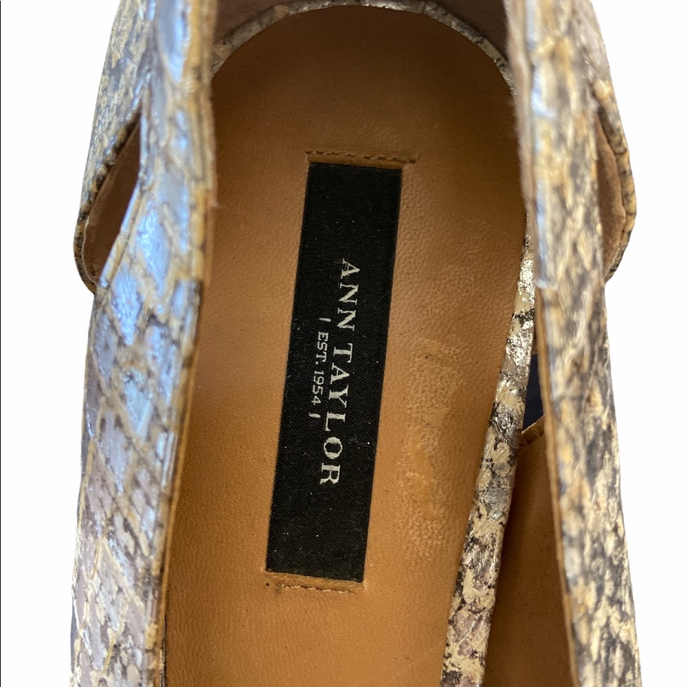 Ann Taylor Silver Python Pointed Toe Heels - image 7